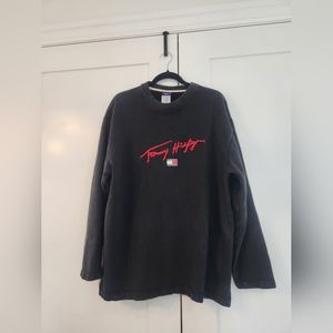 Vintage Script Logo Tommy Hilfiger Crew Neck Sweater